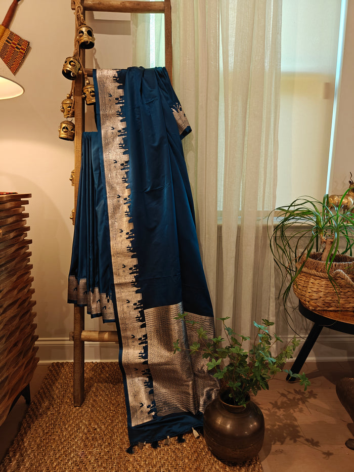 Navy Blue Katan Silk