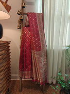 Rani Pink Katan Silk Jamdani