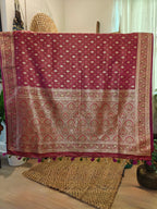 Rani Pink Katan Silk Jamdani
