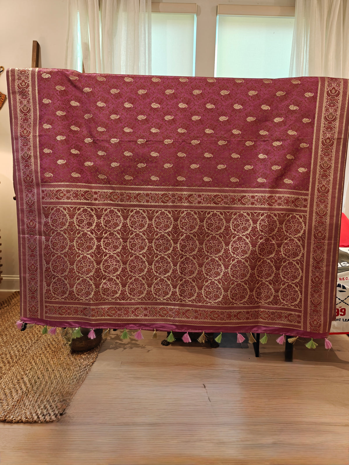 Onion Pink Resham Jamdani