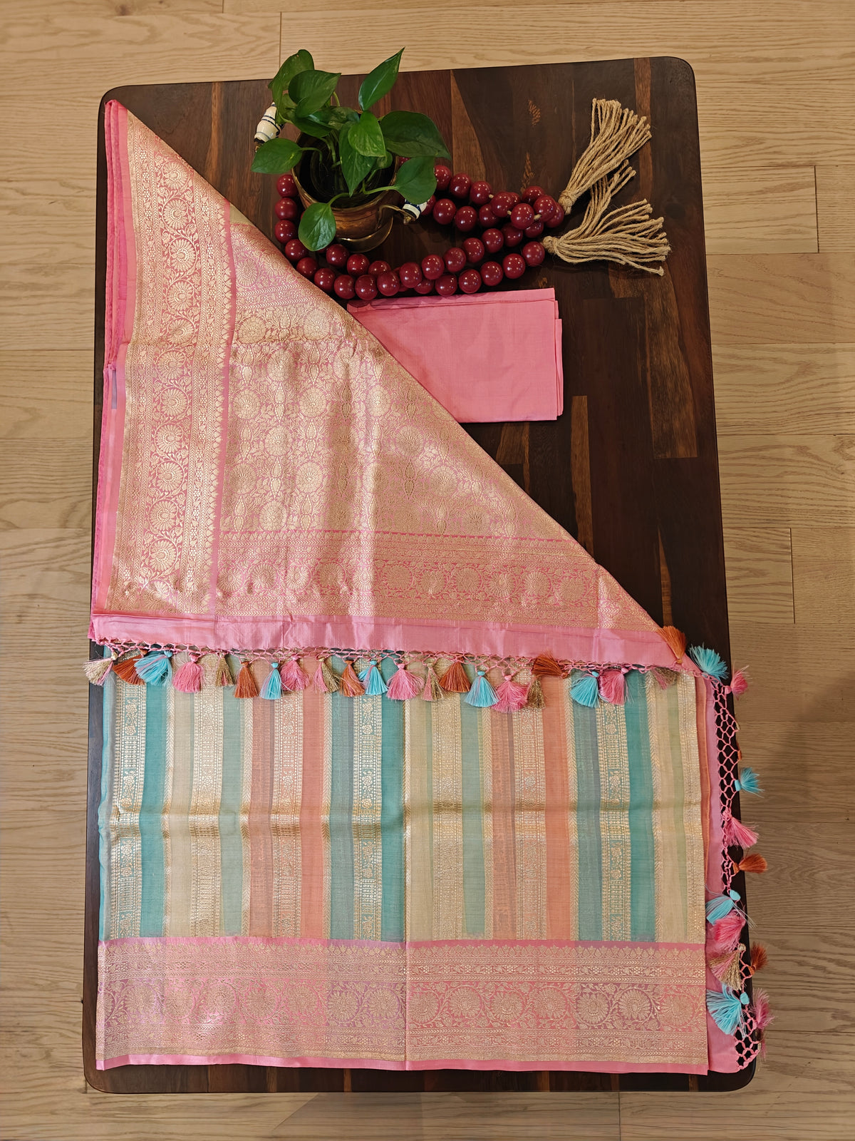 Pink Tissue Kora Silk
