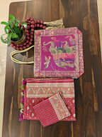 Rani Pink Katan Silk Jamdani