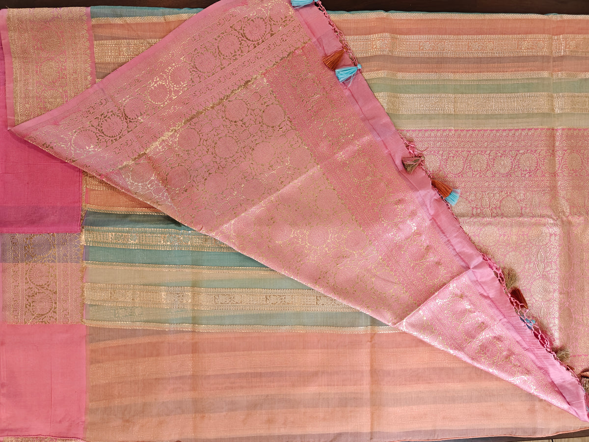 Pink Tissue Kora Silk