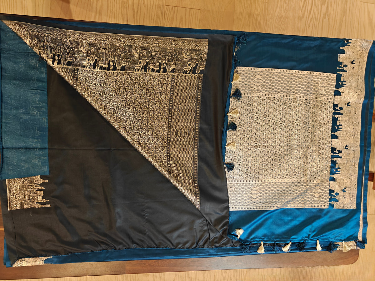 Navy Blue Katan Silk